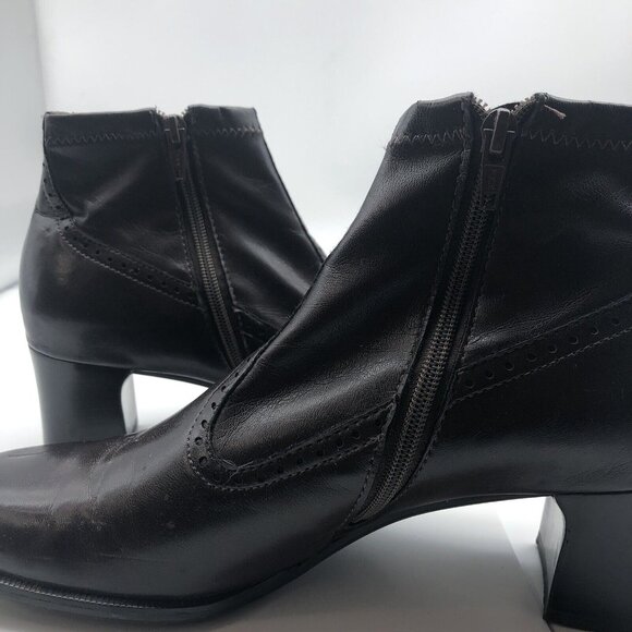 Brown Franco Sarto sz 6.5 Ankle boots booties Block Heel Vegan - Picture 13 of 16